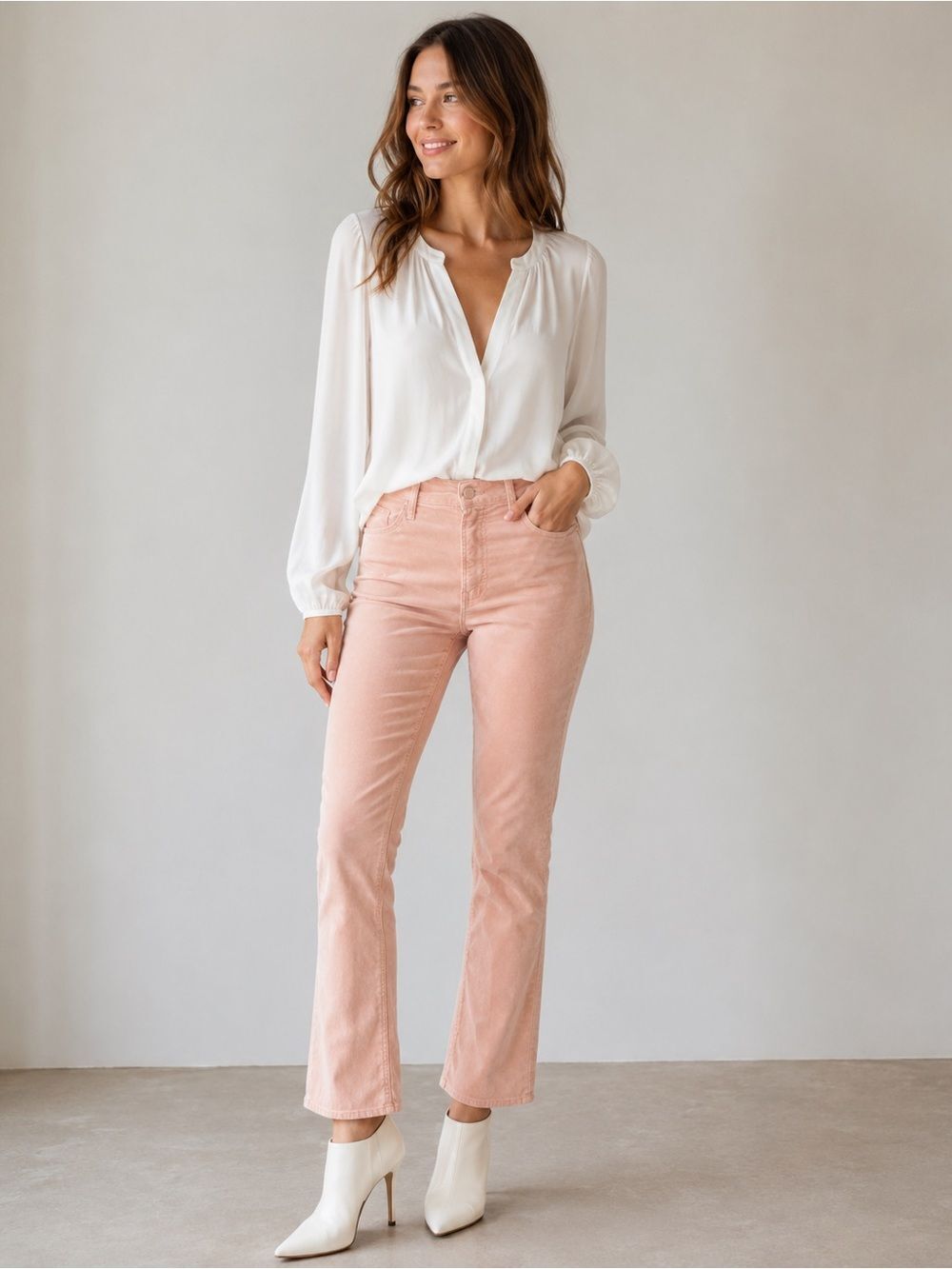Mother the insider ankle Pants Lipstick and Other Stories Petal Pink Velvet 28